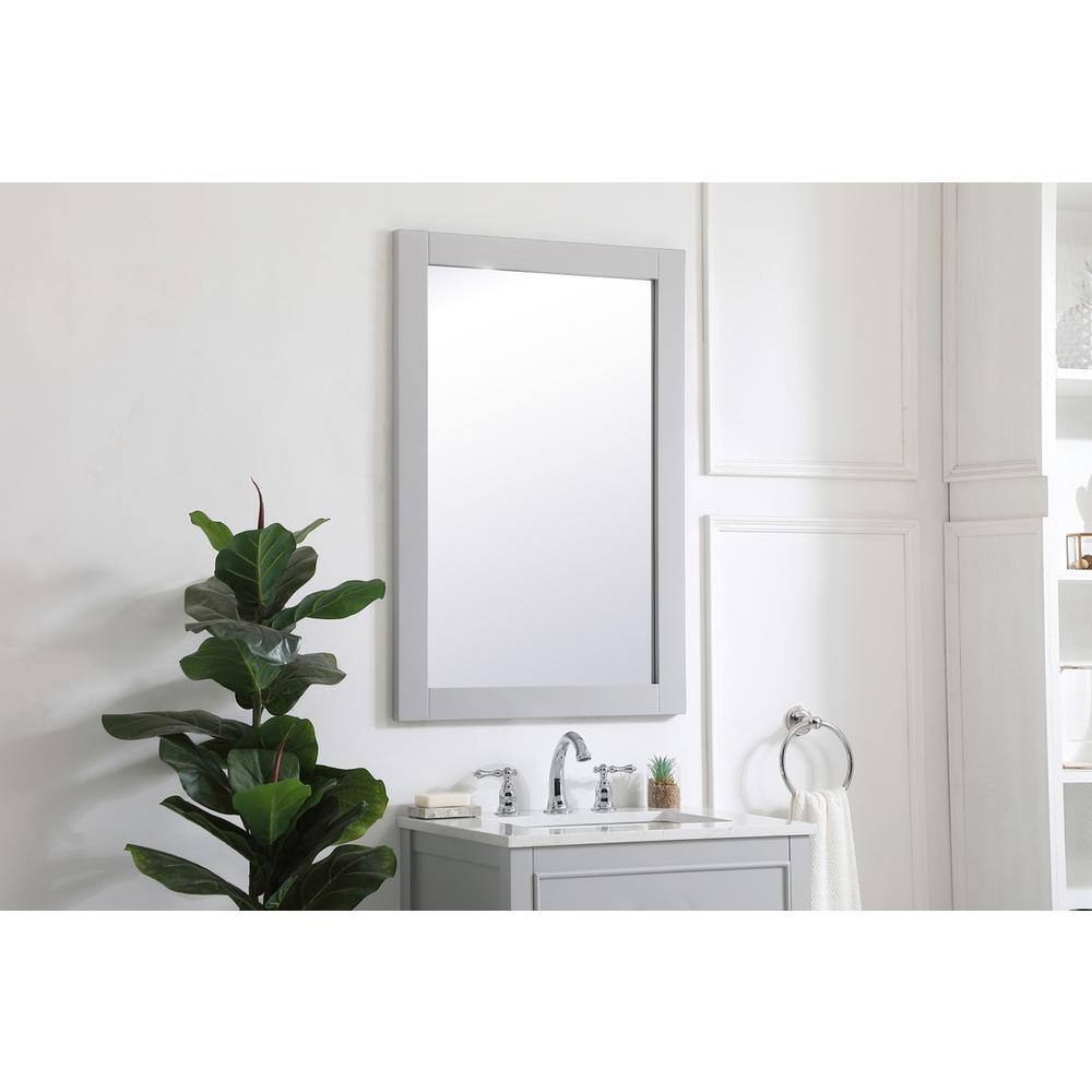 Alt View 4. Elegant Decor - Aqua rectangle vanity mirror 24 inch in Grey - Grey.
