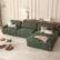 Front. Dyonery - Dyonery 119-inch widened three-seater sofa, Chenille fabric, solid high legs, wide armrest combination design - Green.