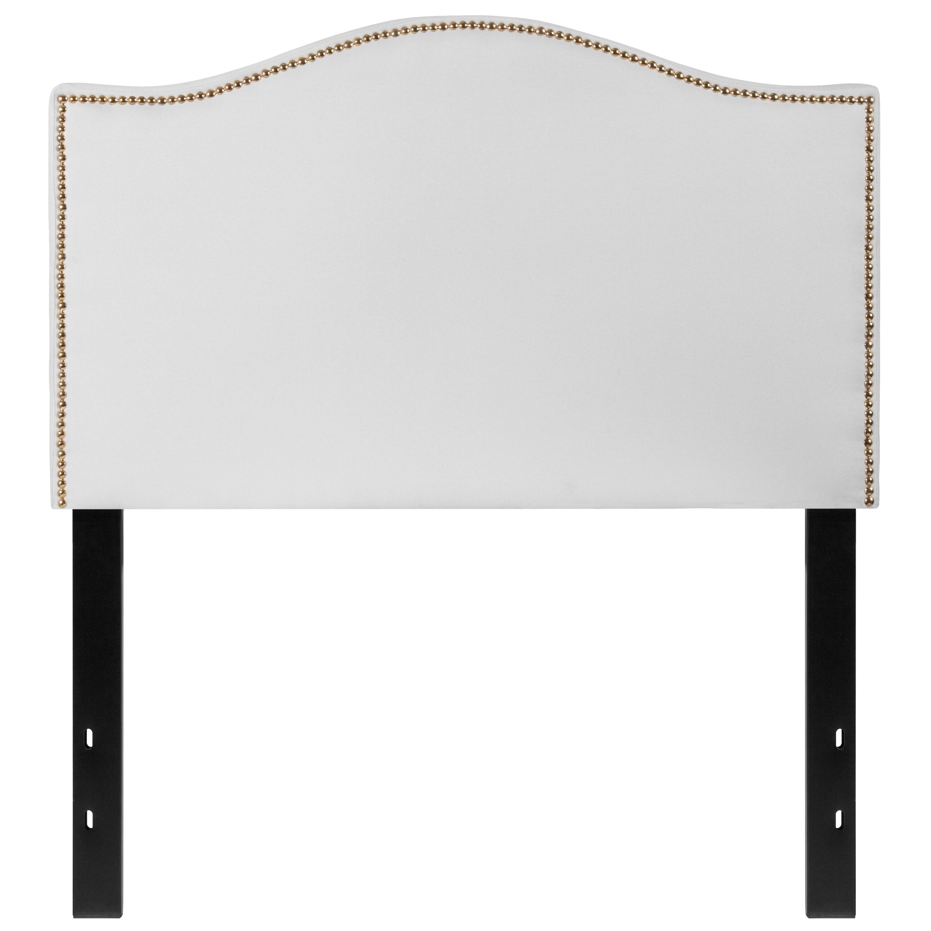 Alt View 4. Emma + Oliver - Arched Headboard with Accent Nail Trim - White.