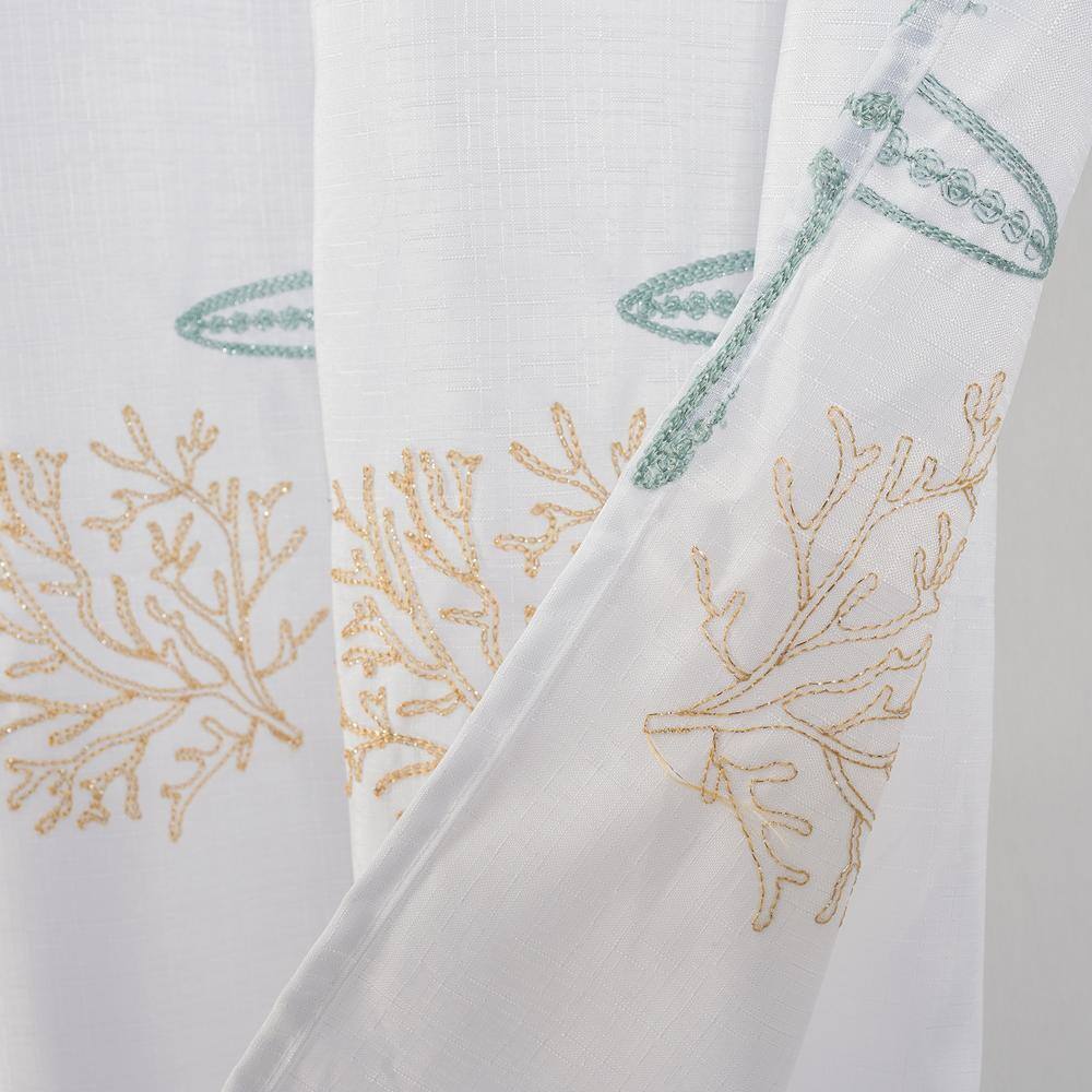 Left. RT Designers Collection - RT Designers Collection Seastar Embroidered Stylish Shower Curtain 70" x 72" Gold - Gold.