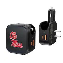 Keyscaper - Ole Miss Rebels 2-in-1 USB A/C Charger - Black