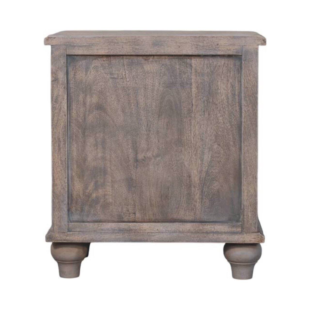 Back. Artisan Furniture - Artisan Furniture Solid Wood Beaumont Curved Nightstand - Grey.