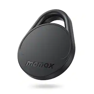 Momax - Tracker Electronics Key Finder Luggage Tracker, Backpack, Wallet, Pets Works with Apple Find My iOS Only - Black