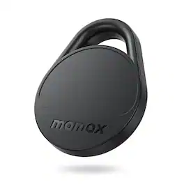 Momax - Tracker Electronics Key Finder Luggage Tracker, Backpack, Wallet, Pets Works with Apple Find My iOS Only - Black