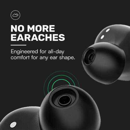 NO MORE EARACHES  
Engineered for all-day comfort for any ear shape.