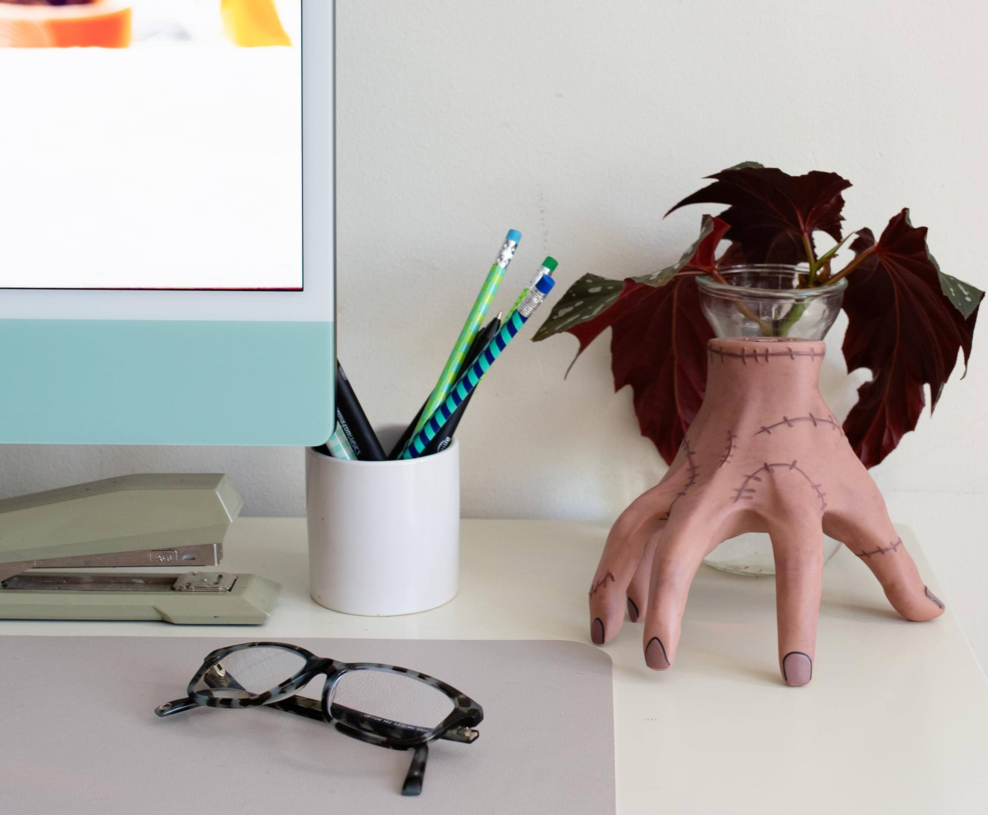 Alt View 3. Surreal Entertainment - Addams Family Wednesday Thing 6-Inch PVC Figural Mood Light - White.