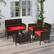 Alt View 1. Costway - 8 PCS Patio Furniture Set with Washable Cushions and Tempered Glass Coffee Table - Mix Brown,Red.