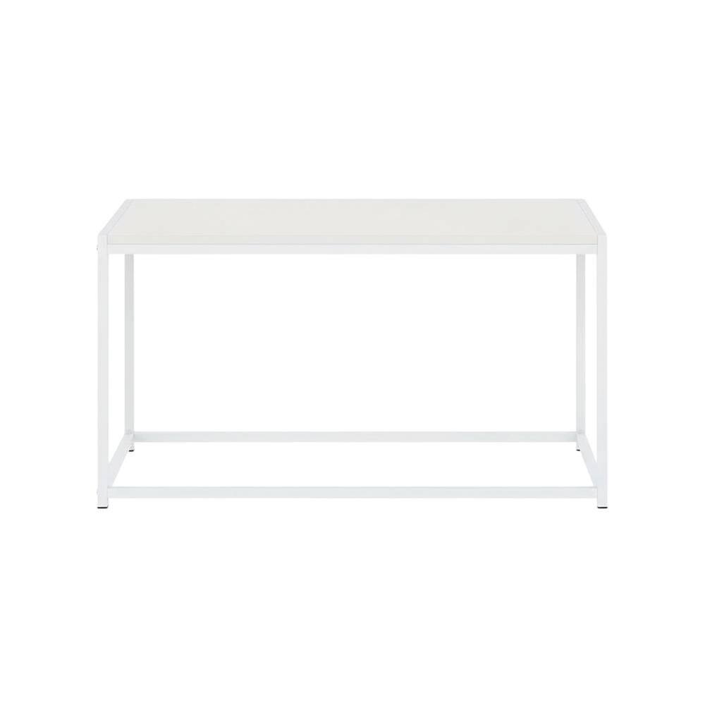 Back. BisonOffice - White Coffee Table With Sleek Modern Design For Living Room - Solid White/White.