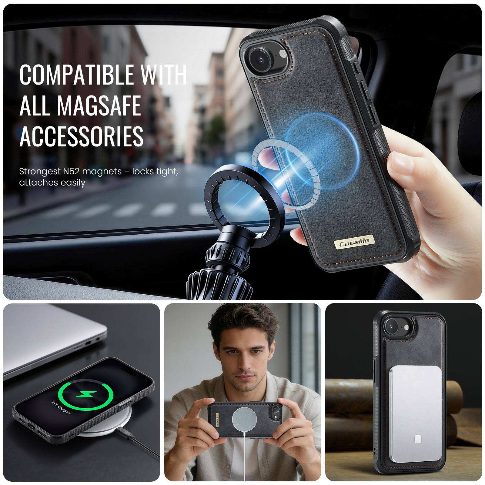 COMPATIBLE WITH ALL MAGSAFE ACCESSORIES

Strongest N52 magnets – locks tight, attaches easily