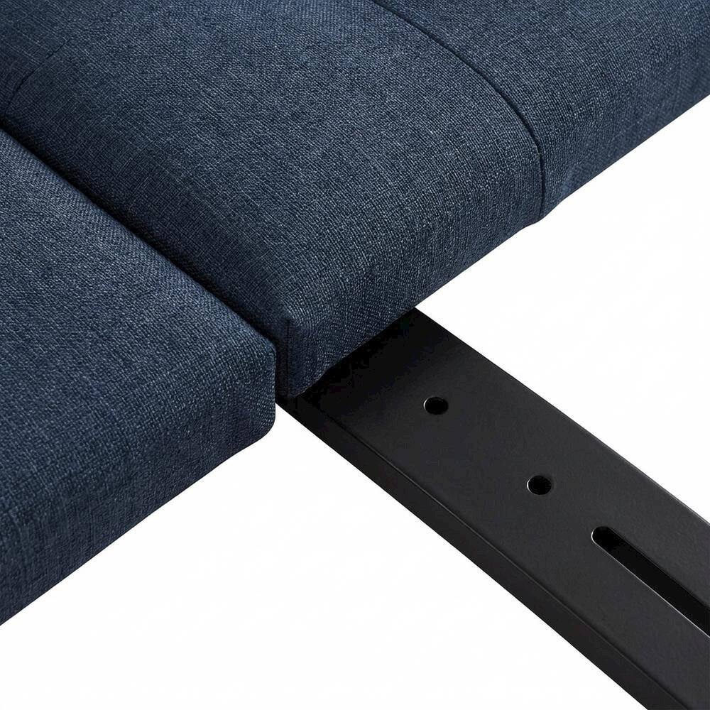 Alt View 1. FurniFact - Upholstered Twin Fabric Headboard with Soft Padding and Classic Design - Blue.