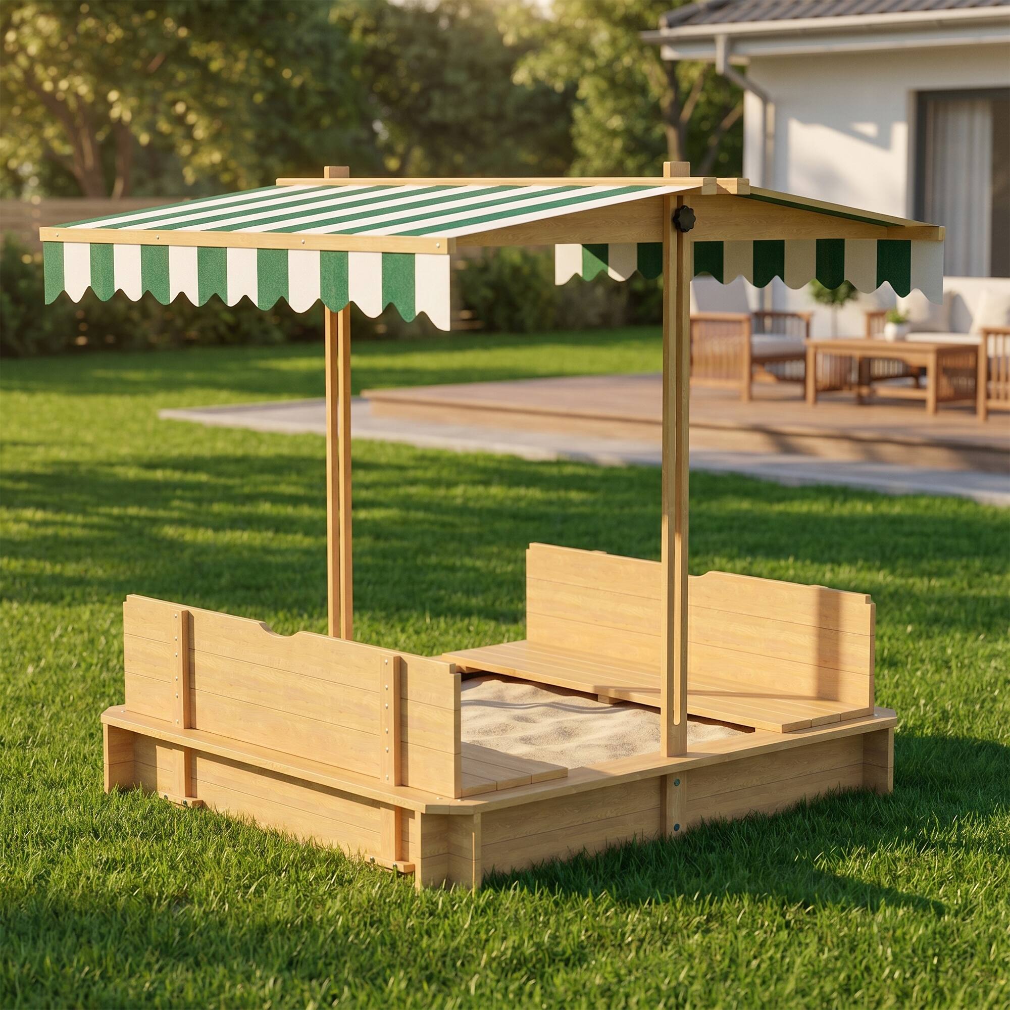 Alt View 7. Outsunny - Kids Sandbox with Cover.