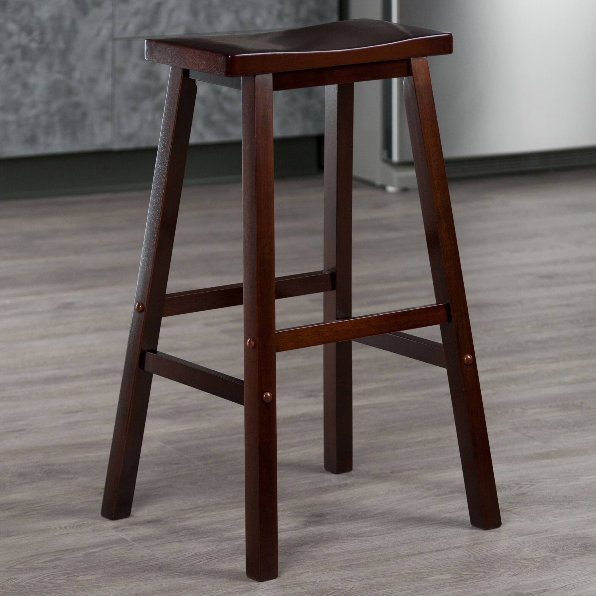 Winsome Wood Satori Saddle Seat Bar Stool Walnut - Best Buy