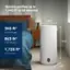 The text on the image states that the air purifier can quickly purify up to 1,443 square feet in 60 minutes. It also indicates that the purifier can handle 360 square feet in 12.5 minutes, 863 square feet in 30 minutes, and 1,726 square feet in 60 minutes.