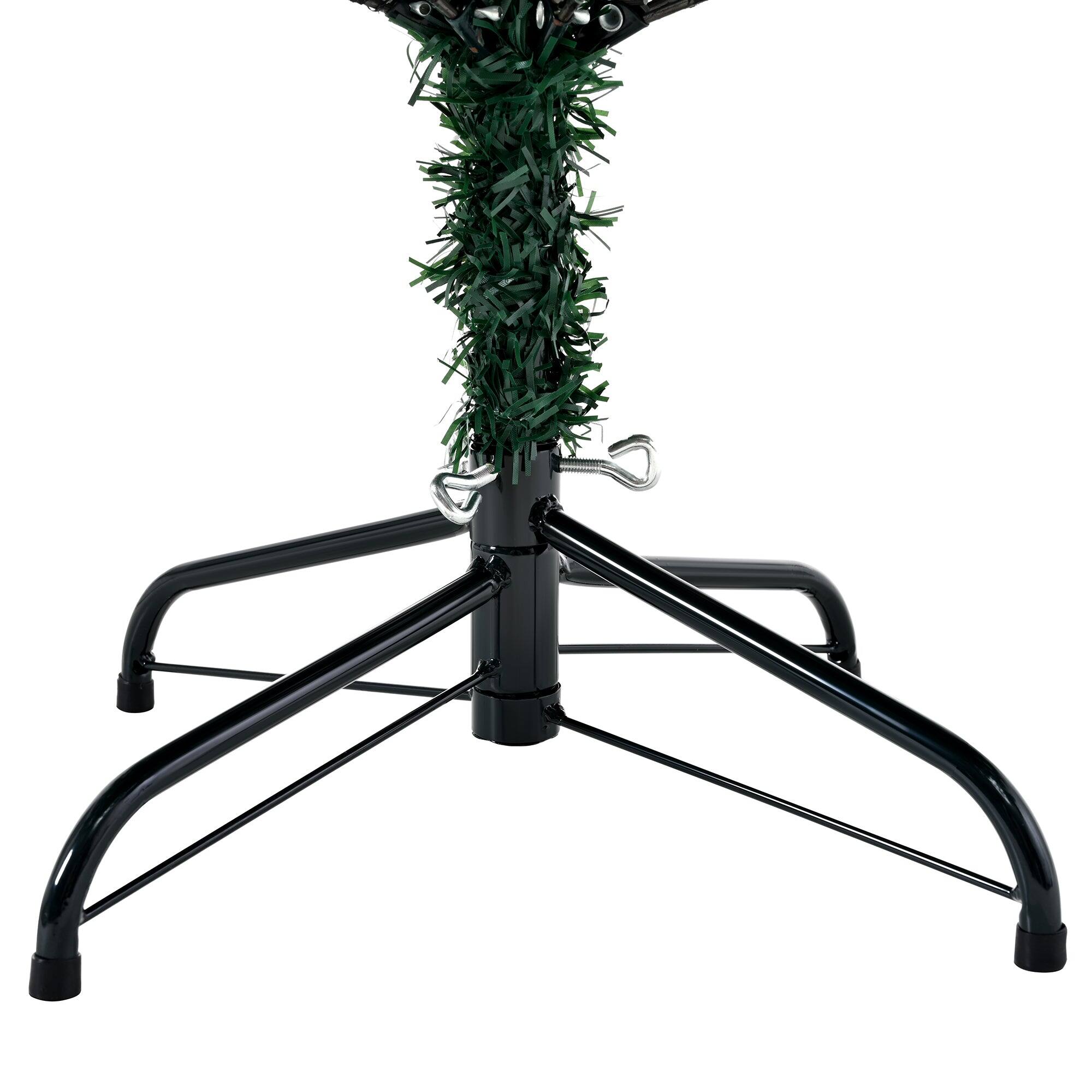 Alt View 3. Hivvago - Premium 7FT Spruce Full PE Christmas Tree Unlit with Hinged Branches and Foldable Metal Stand - Green.