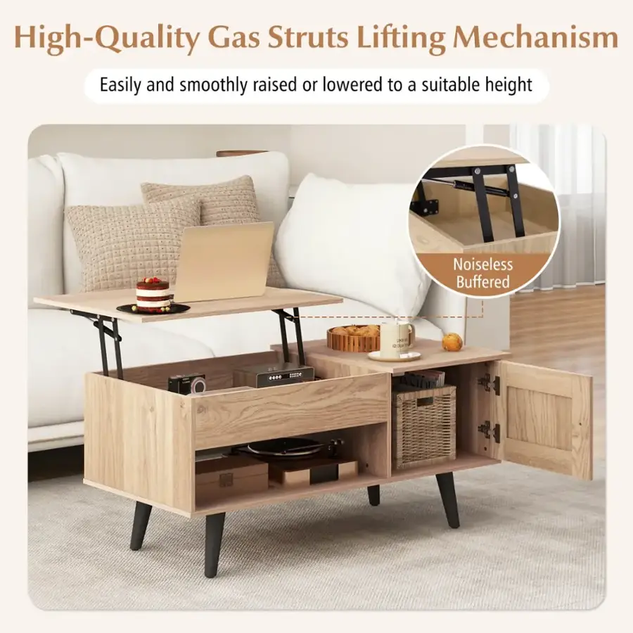 High-Quality Gas Struts Lifting Mechanism: Easily and smoothly raised or lowered to a suitable height, Noiseless Buffered.