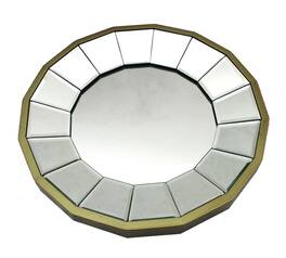 Zeckos - 13 1/2 Inch Diameter Finished Pie Plate Wall Mirror - Gold