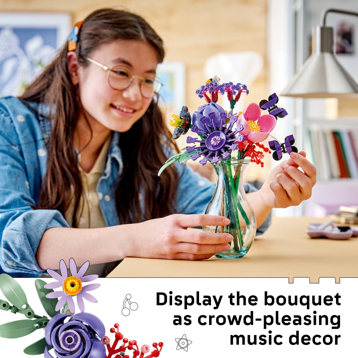 Display the bouquet as crowd-pleasing music decor