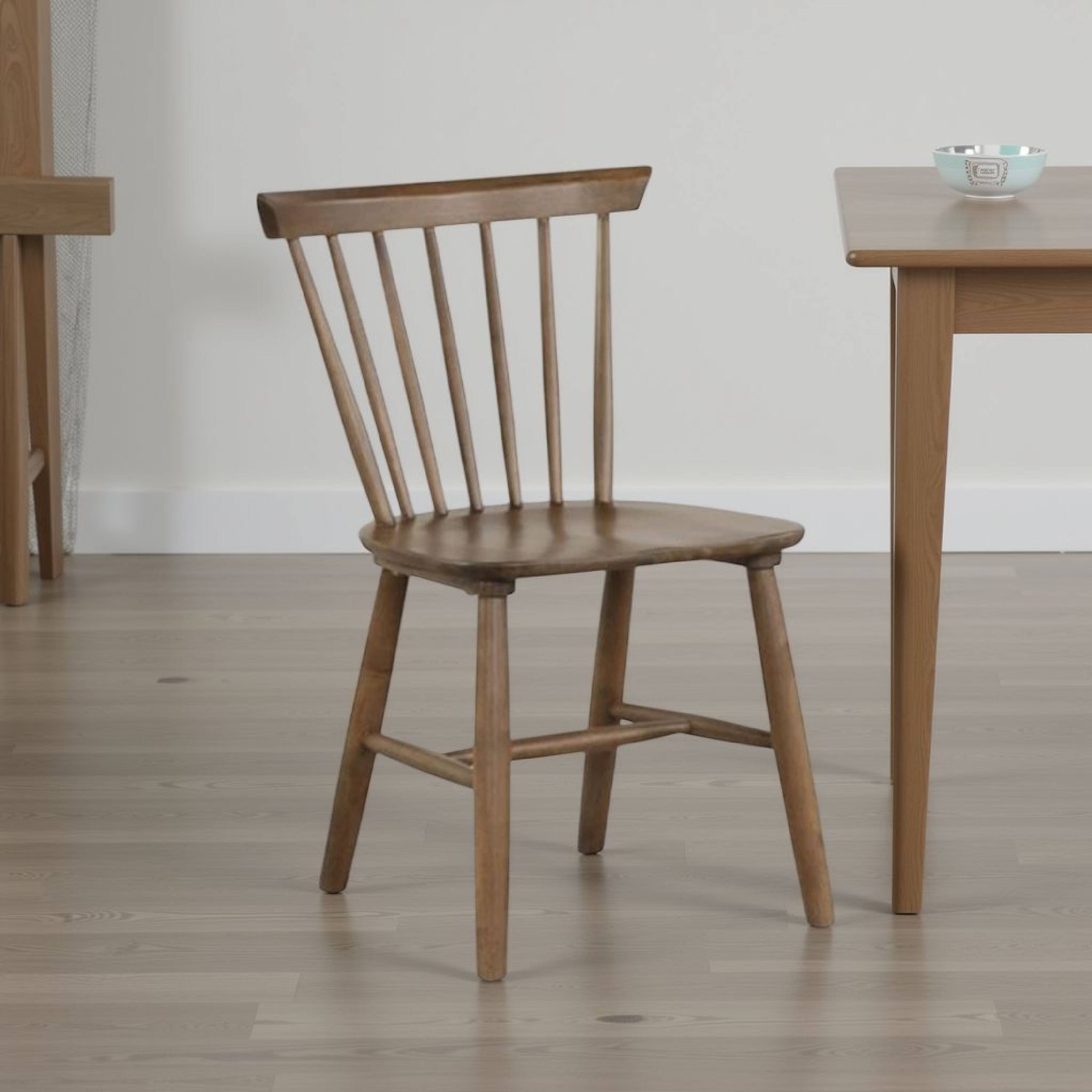 Alt View 5. Manhattan Lane - Baylee Side Dining Chair Set of 2, Spindle Back, Tapered Legs - Walnut Brown.