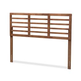 Baxton Studio - Salome Mid-Century Modern Finished Wood Full Size Open Slat Headboard - Ash Walnut