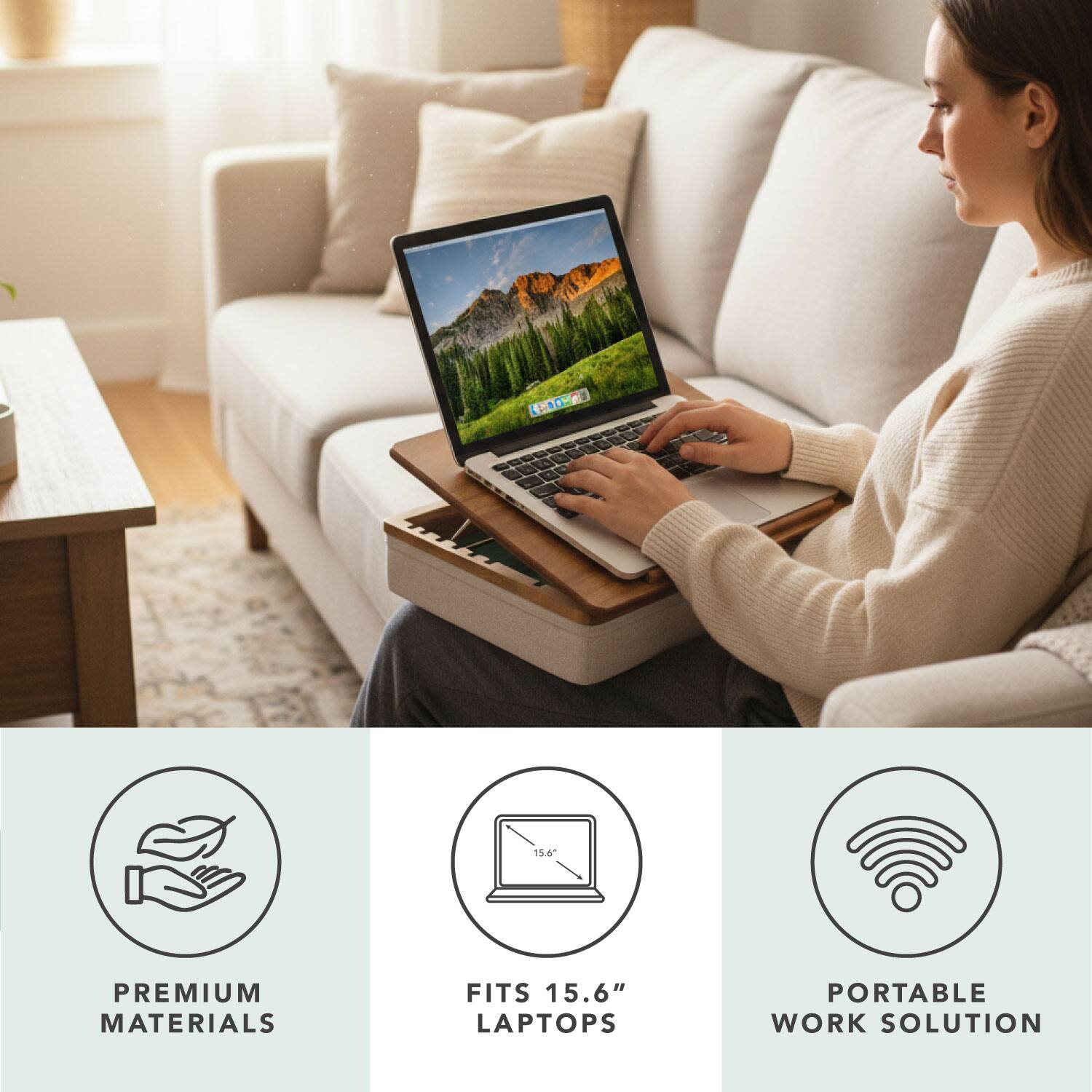 PA 15.6" PREMIUM MATERIALS  
FITS 15.6" LAPTOPS  
PORTABLE WORK SOLUTION