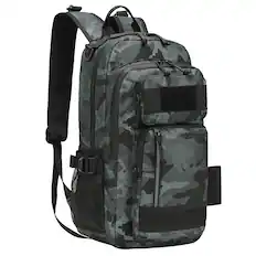 Front. Unique Bargains - 35L Fishing Backpack with Rod Holder Waterproof Tackle Backpack Sling Crossbody Fishing Bag for Fishing Camping Hiking - Dark Camouflage.
