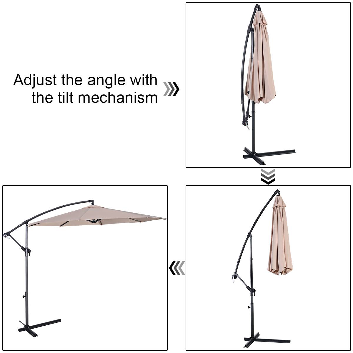 Adjust the angle with the tilt mechanism