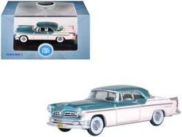 Oxford Diecast - 1955 Chrysler New Yorker Deluxe St. Regis Jade 1/87 (HO) Scale Diecast Model Car - Green Metallic and Cream