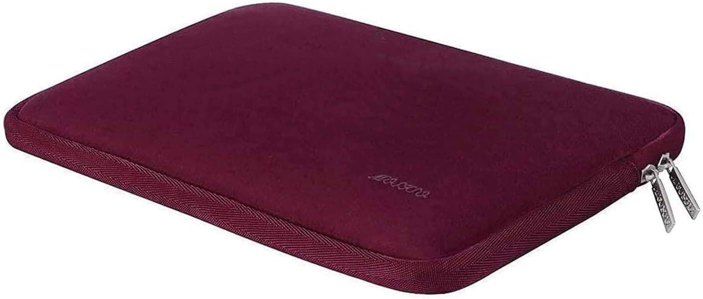 Alt View 3. mosiso - 13-13.3 inch Laptop Sleeve Bag for MacBook Air Pro 13 14 HP Dell ASUS Lenovo, Neoprene Computer Sleeve with Small Case - Wine Red.