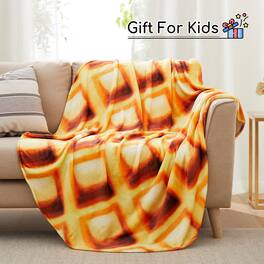 Peace Nest - Kids' and Adult Halloween Food Throw Blanket, 71" - Waffle