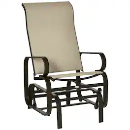 Outsunny - Outdoor Glider Chair, Gliders for Outside Patio with Smooth Rocking Mechanism and Lightweight Construction - Sand