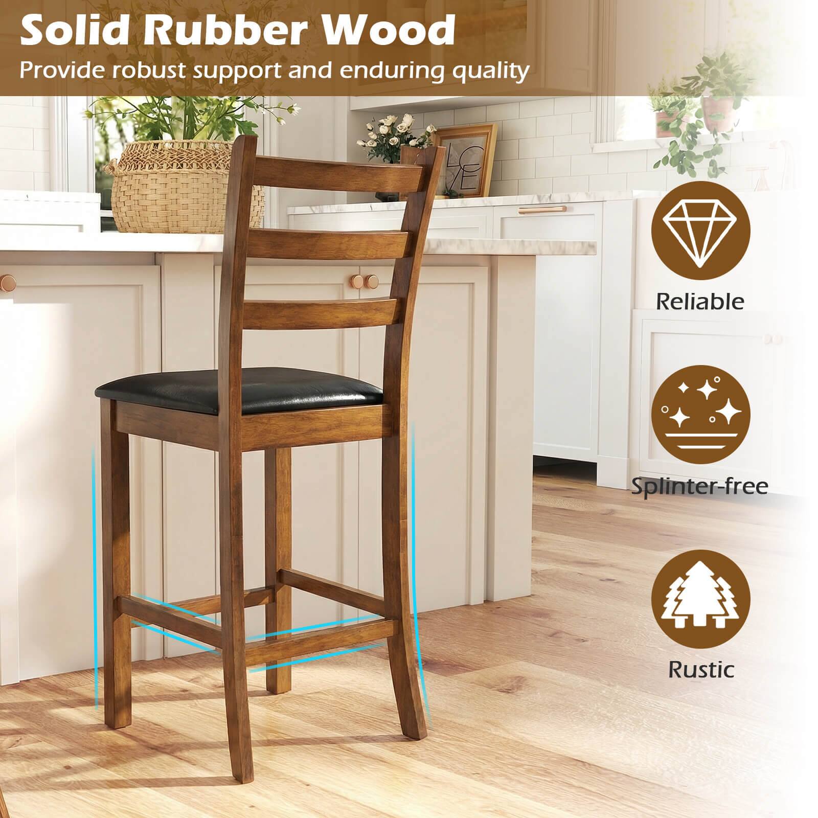 Solid Rubber Wood  
Provide robust support and enduring quality  

- Reliable  
- Splinter-free  
- Rustic