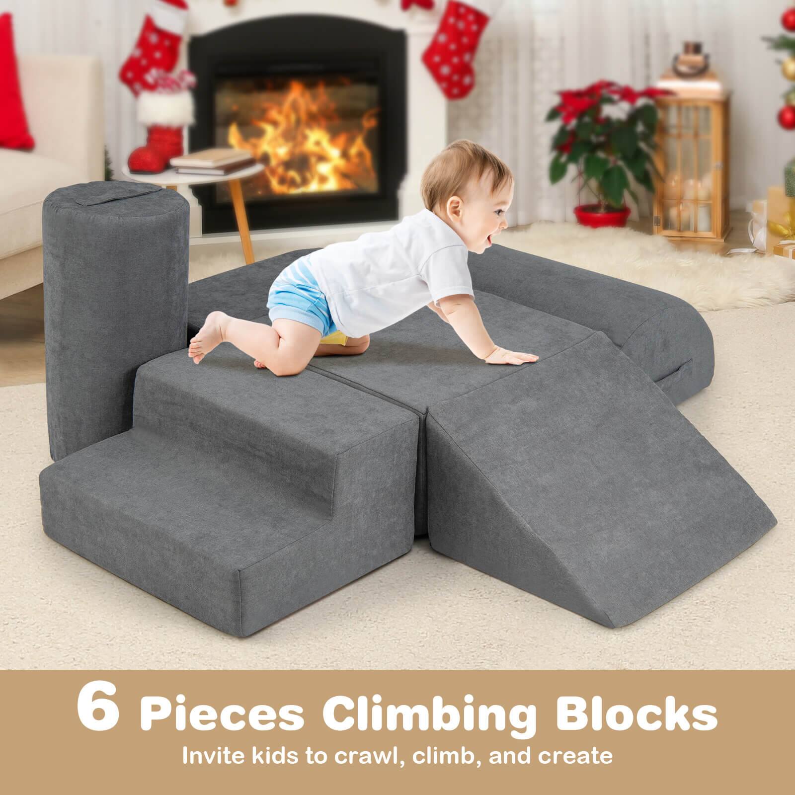 6 Pieces Climbing Blocks  
Invite kids to crawl, climb, and create