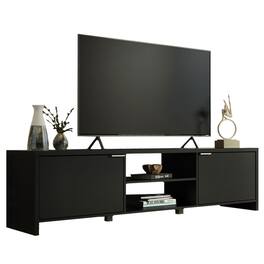 Madesa - TV Stand Large Media Console with Cable Management 70"L Media Storage - Black