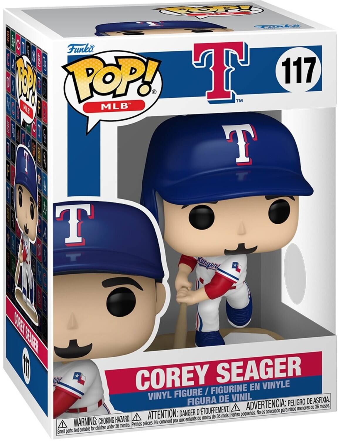 Funko. POP! MLB T 117 TM Kanger COREY SEAGER COREY SEAGER FIGURINE EN VINYLE FIGURE / VINYL DE VINIL ASFIXIA FIGURA ADVERTENCIA: PELIGRO DE menores de 36 meses. D'TOUFFEMENT. adecuado para nios DANGER pequeas. No es HAZARD. ATTENTION: ax enfants de moins de 36 mois. Partes WARNING: CHOKING Petites pices. Ne convient pas for children under 36 months Smal parts. Not suitable