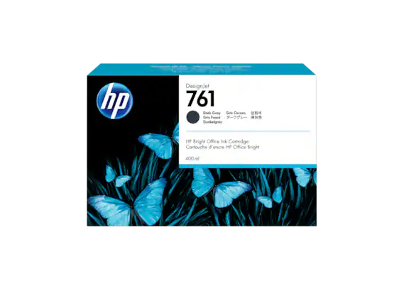 hp | DesignJet 761 Dark Gray Gris Oscuro Gris Foncé Dunkelgrau HP Bright Office Ink Cartridge Cartouche d'encre HP Office Bright 400 ml