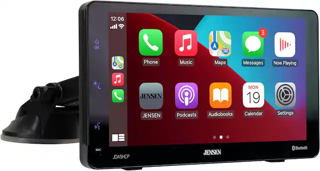 12:06
Phone Music Maps Messages Now Playing
JENSEN
Podcasts Audiobooks Calendar Settings
MON 19
JENSEN
Bluetooth
JDASHCP