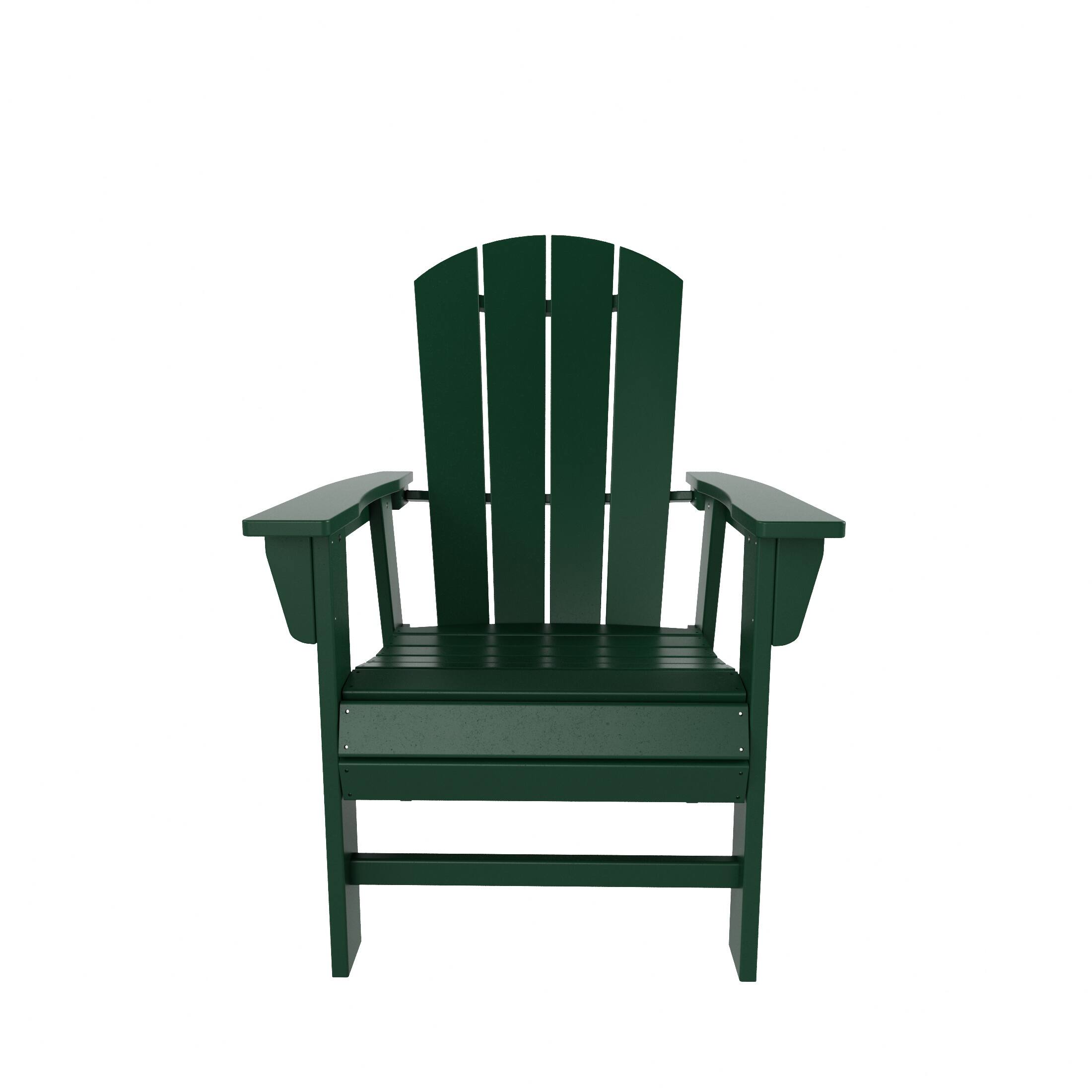 Left. WestinTrends - WestinTrends Malibu Outdoor Patio HDPE Plastic Adirondack Dining Chair - Dark Green.