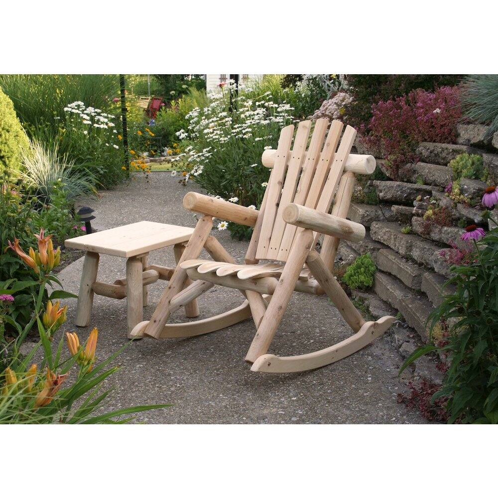 Alt View 3. Contoured Comfort - Cedar Log Rocking Chair - Brown.