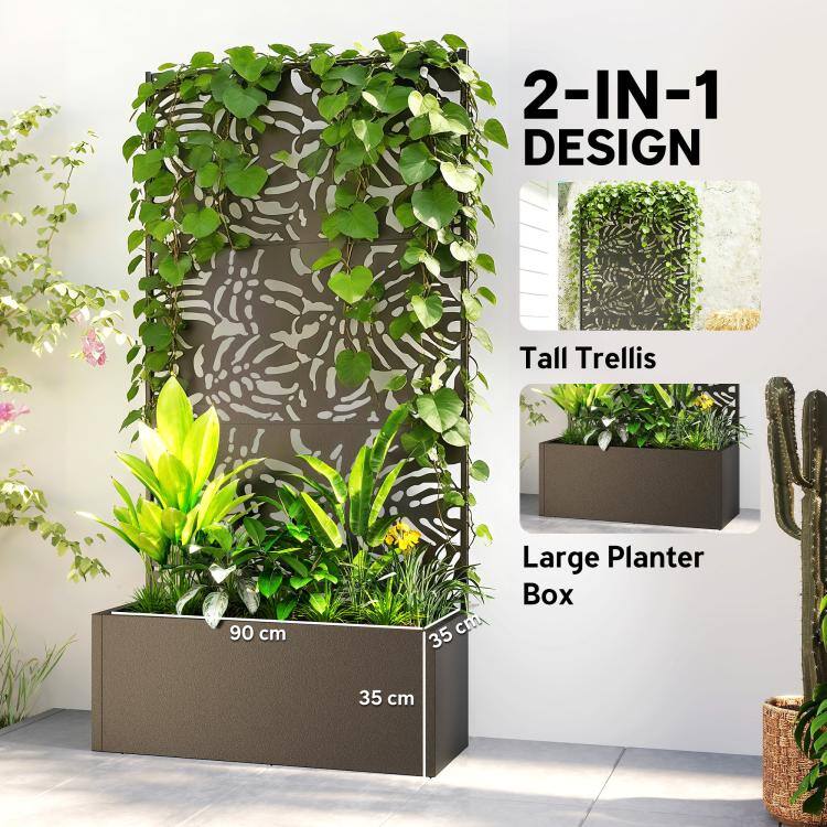 2-IN-1 DESIGN

Tall Trellis
90 cm
35 cm

Large Planter Box
35 cm