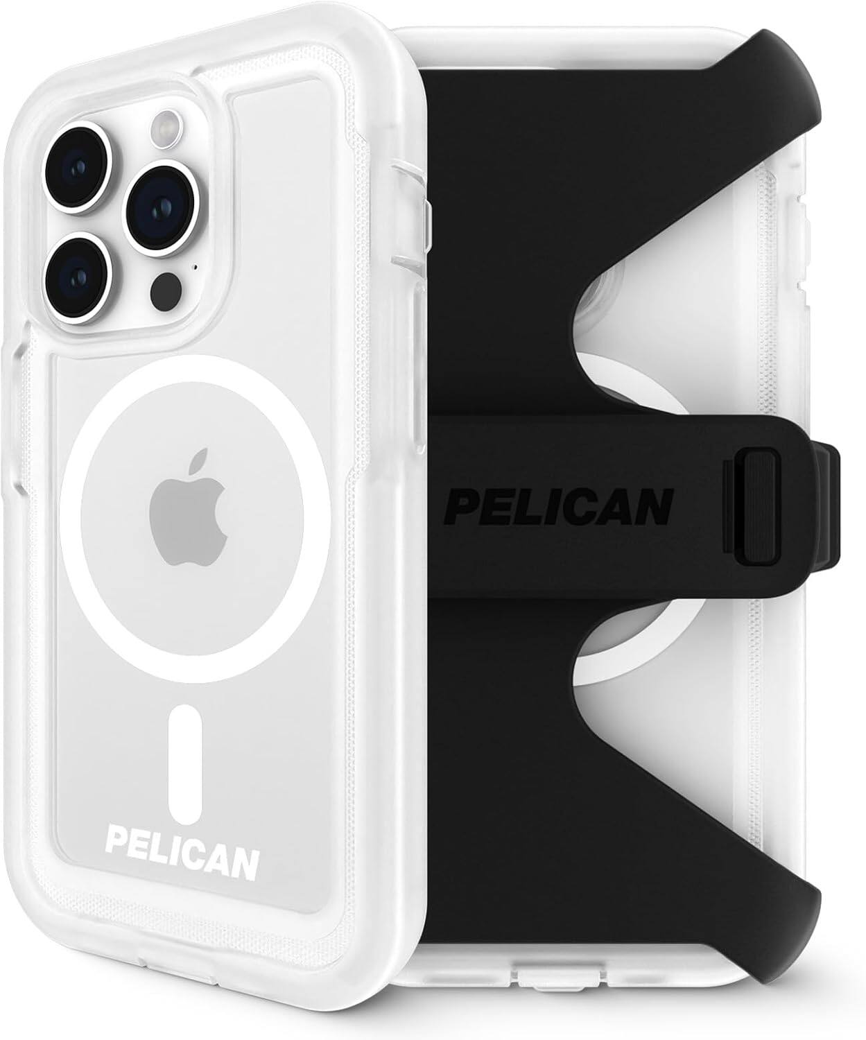 Pelican - Voyager with MagSafe Case and Holster - iPhone 15 Pro Max - Clear