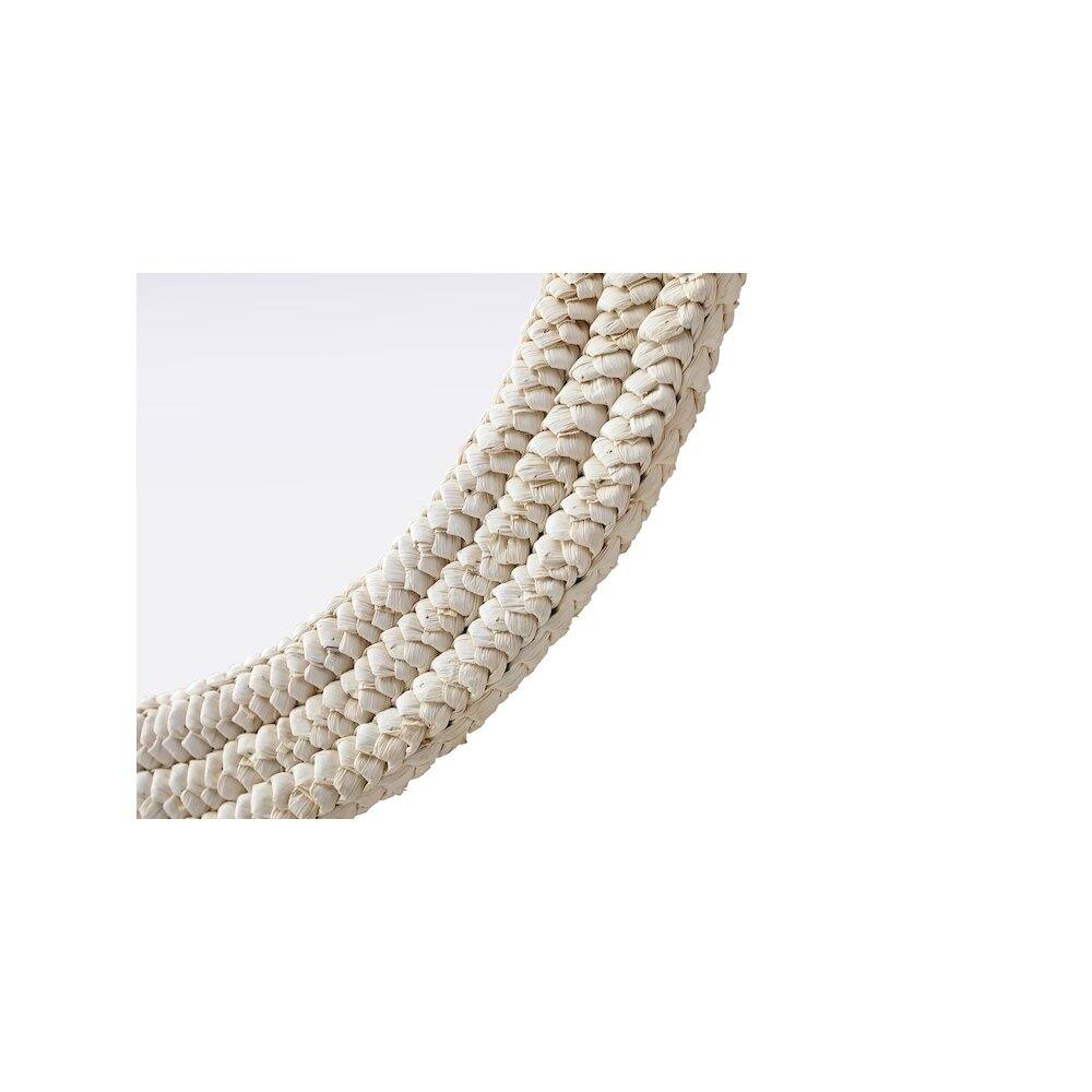 Left. Elegant Decor - Round Cornhusk Mirror 30x30 in Linen White - Linen White.