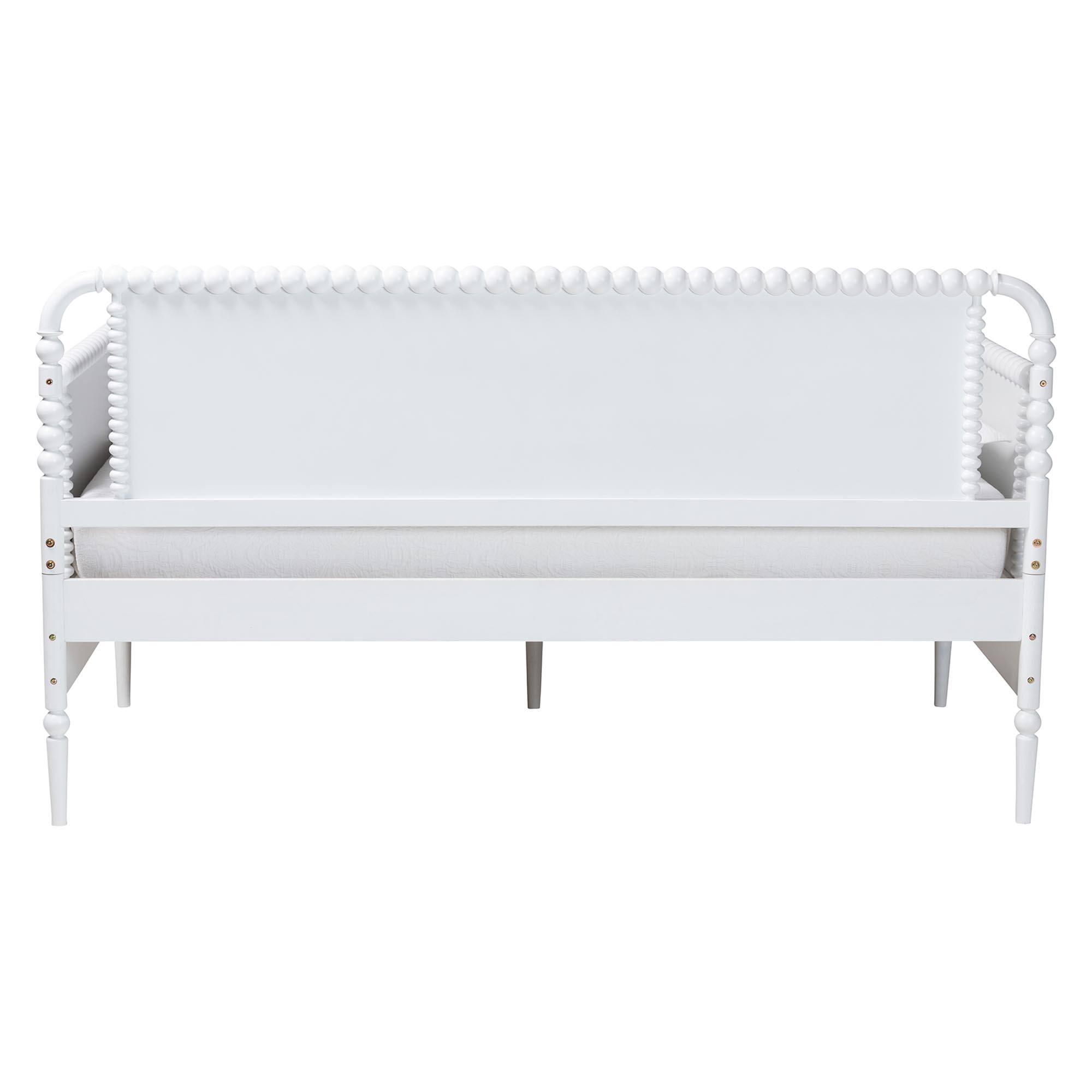 Back. Baxton Studio - Lucera 3-Drawer Daybed with Bobbin Frame, Full - White.