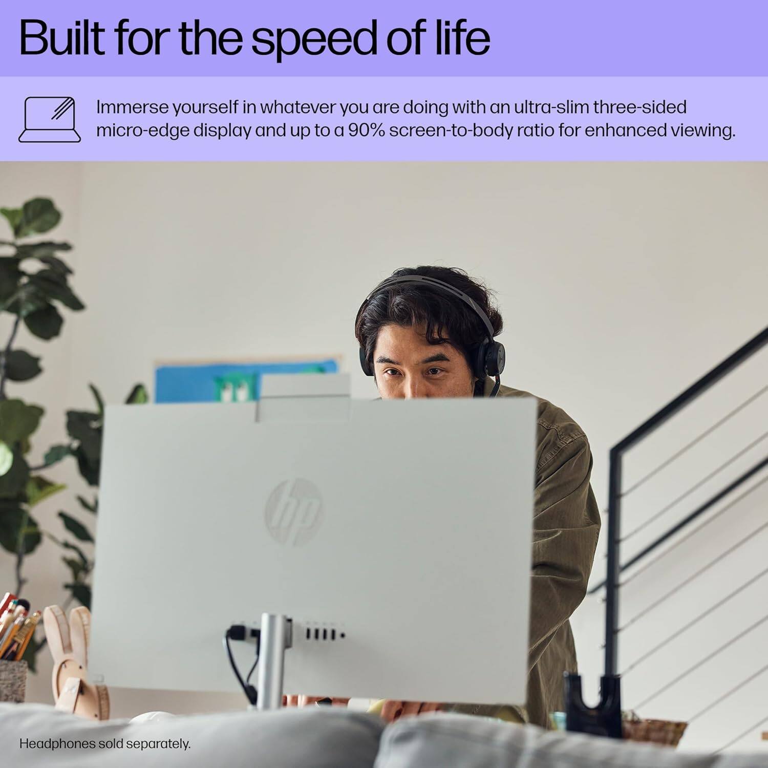 Built for the speed of life

Immerse yourself in whatever you are doing with an ultra-slim three-sided micro-edge display and up to a 90% screen-to-body ratio for enhanced viewing.

Headphones sold separately.