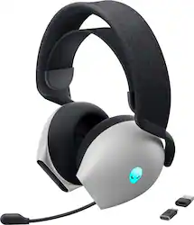 Alienware - AW725H Tri Mode Wireless Over-the-Ear Gaming Headset for PC, Xbox X|S, Xbox One, PS5, PS4, Switch and Mobile - Lunar Light - Front_Zoom