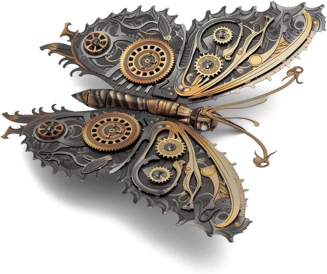 Alt View 4. Metal Earth - Metal Earth Steampunk Butterfly 3D Metal Model Kit - Silver.