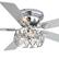 Alt View 8. Breezary - 52'' Flush Mount Ceiling Fan with Light Kit, Low Profile Indoor Crystal Fan, 5 Blades, 6-Speed DC Motor, Remote, Timer - Chrome with Silver Blades.