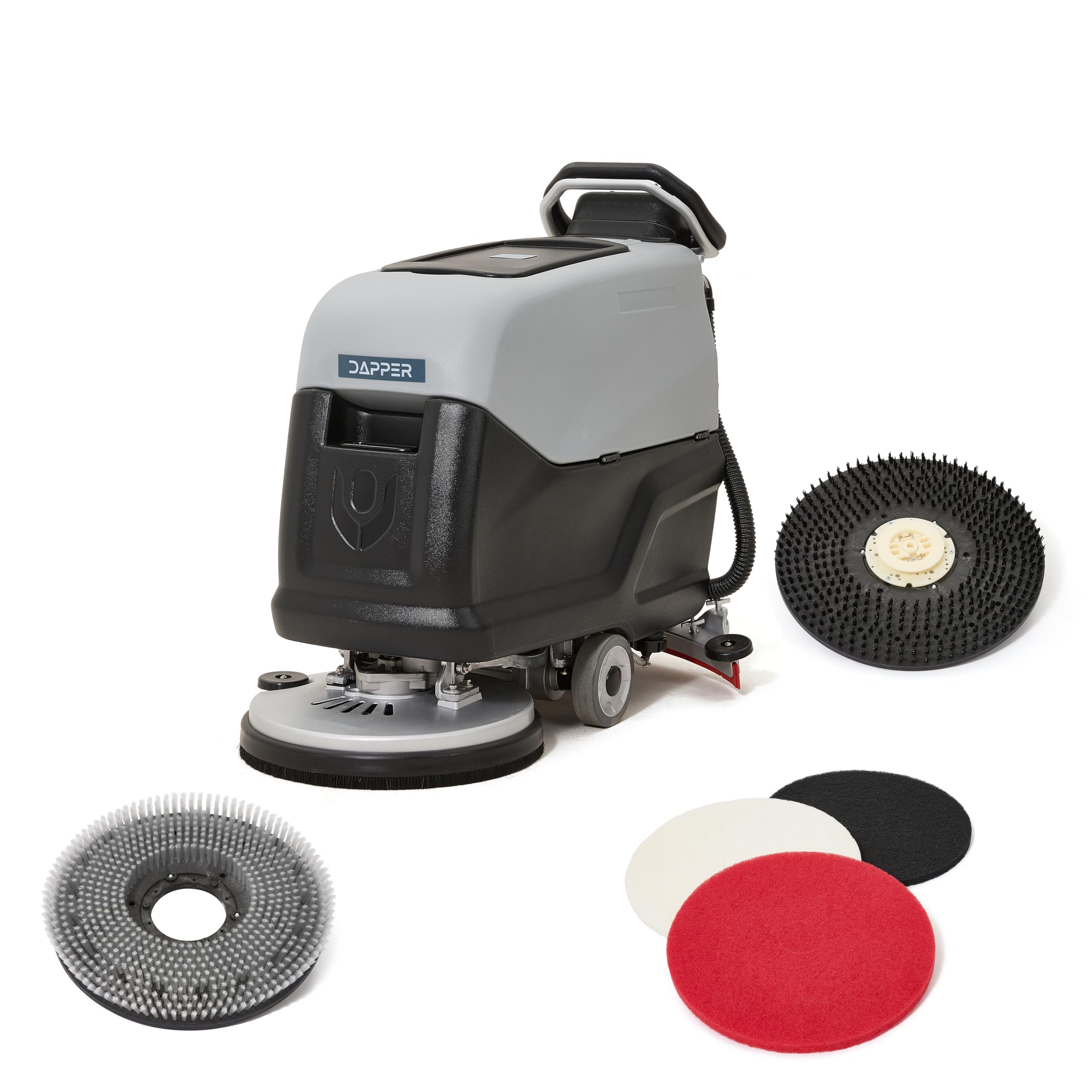 Front. Dapper Supply - Battery Powered Self Propelled Floor Scrubber 20 Inch 4 Hour Runtime 2 Brushes 3 Pads 2 Year Warranty - Grey.