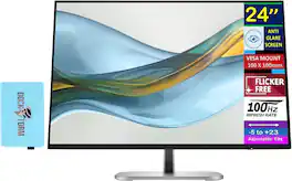 HP - 24" WUXGA IPS Monitor, Anti-Glare, Flicker Free, VESA Mount (100mm), HDMI, DisplayPort & DKZ Hub, Color - Black/Silver