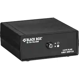 Black Box Network Services - RJ45 2-to-1 CAT6 Ethernet 10G Manual Desktop Switch (SW1030A) - Multicolor