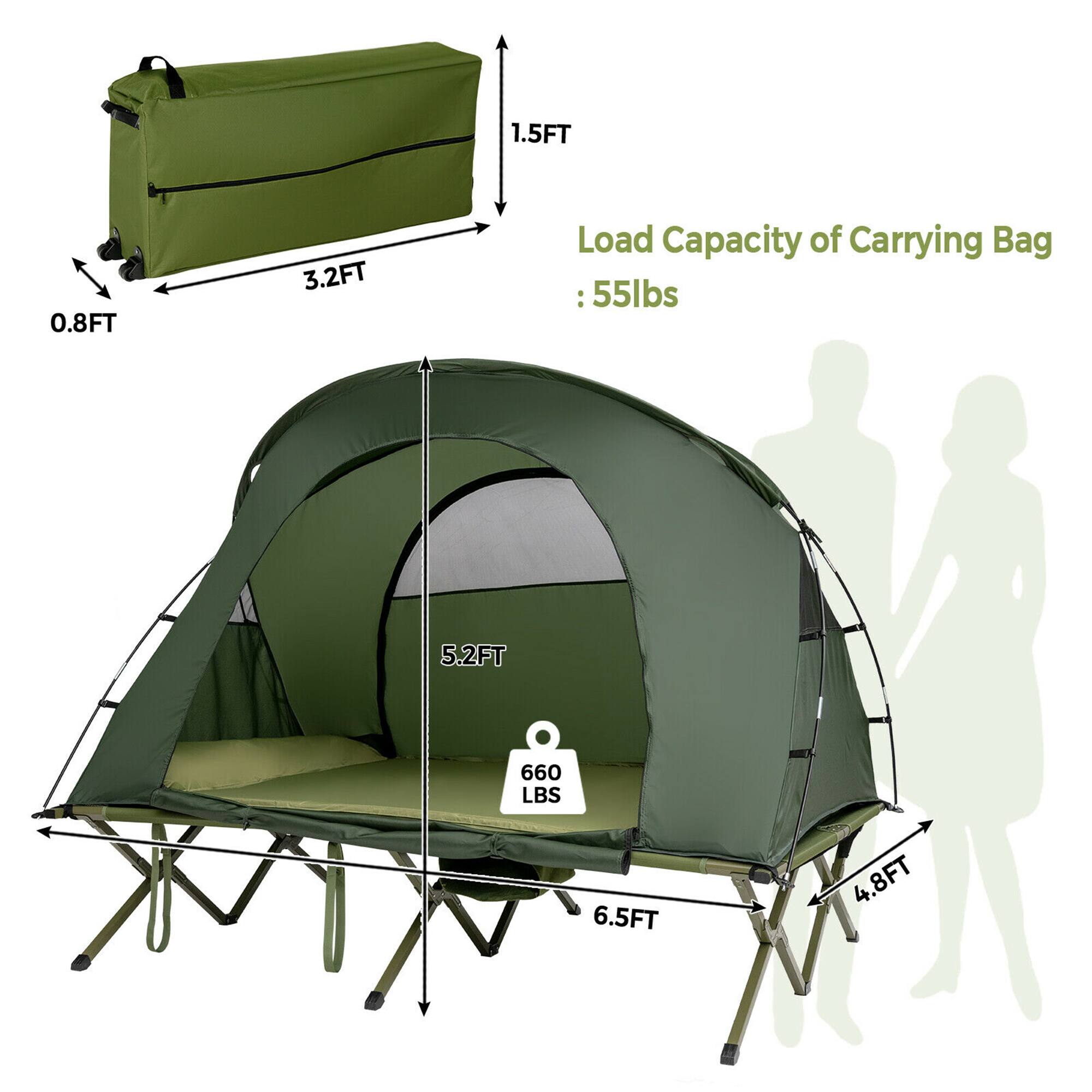 1.5FT: 0.8FT: 3.2FT: Load Capacity of Carrying Bag: 55lbs
5.2FT: 660 LBS
6.5FT: 4.8FT